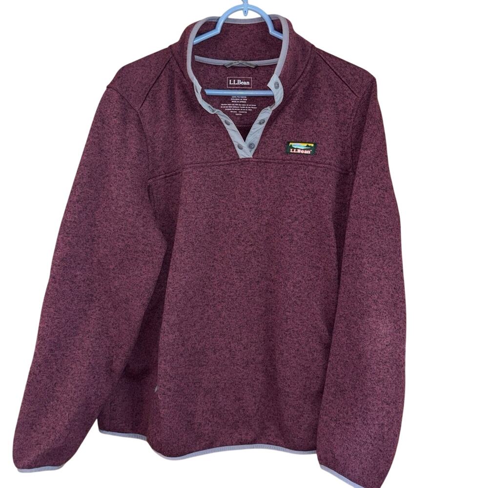 L.L.Bean Women's Sweater Fleece Pullover purple (size 1X)
